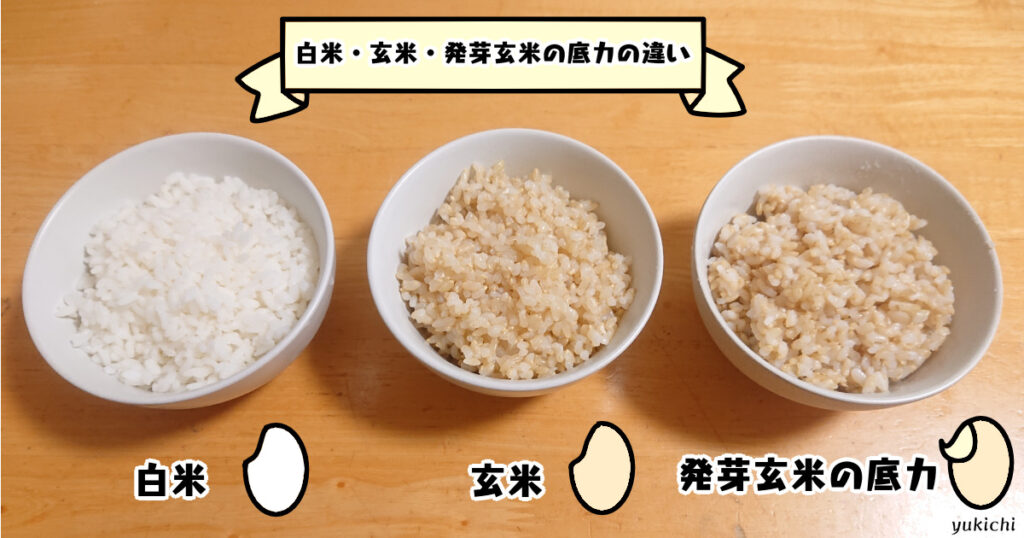 白米・玄米・発芽玄米画像